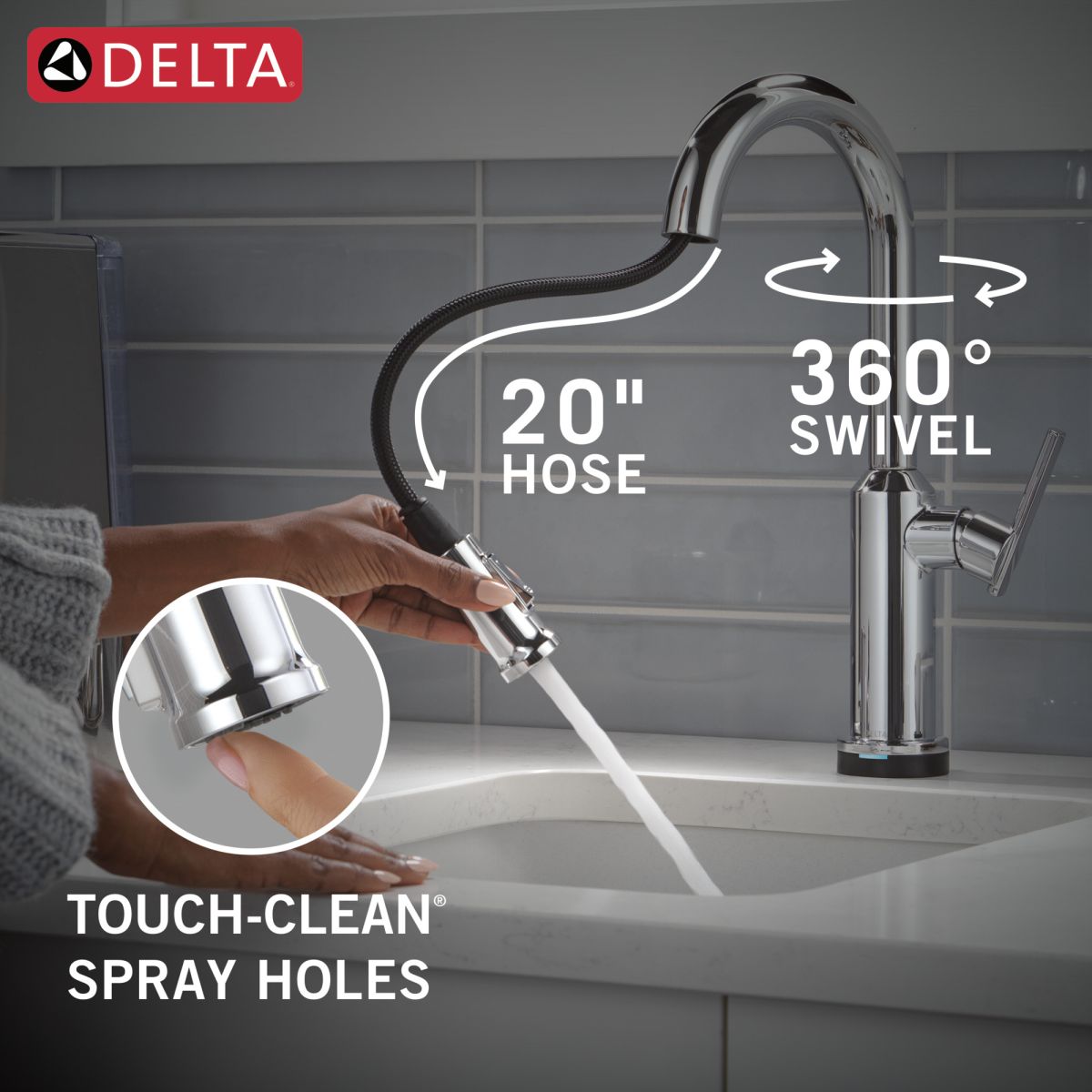 DELTA Cordova Touch2O Bar / Prep Faucet with Touchless Technology — Lumicoat® Chrome