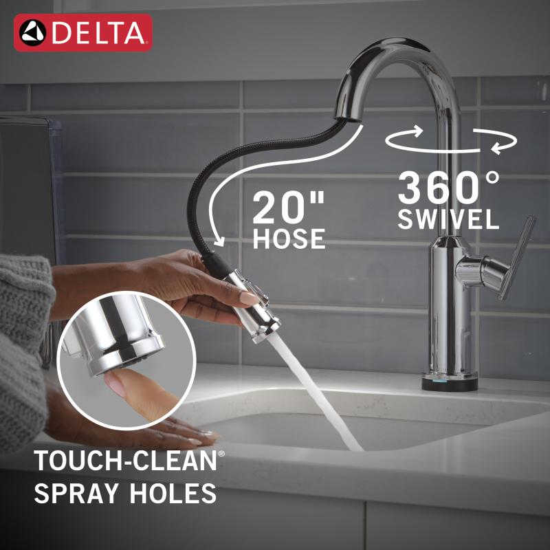DELTA Cordova Touch2O Bar / Prep Faucet with Touchless Technology — Lumicoat® Chrome