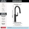 DELTA Altado Single Handle Pull-Down Bar / Prep Faucet — Matte Black