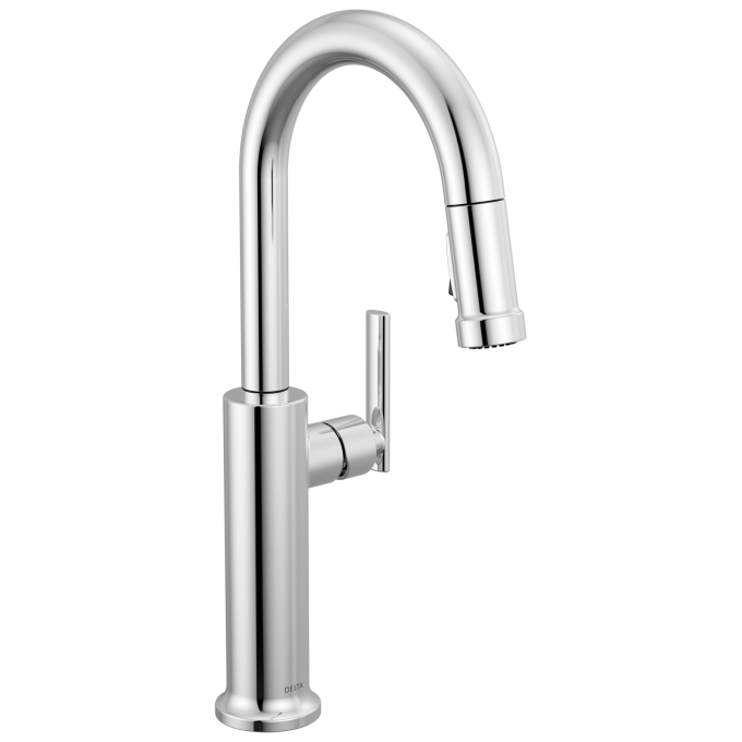 DELTA Altado Single Handle Pull-Down Bar / Prep Faucet — Chrome