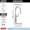 DELTA Altado Single Handle Pull-Down Bar / Prep Faucet — Chrome