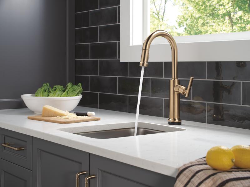 DELTA Altado Touch2O Technology Bar / Prep Faucet with Touchless Technology — Champagne Bronze