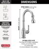 DELTA Broderick Single Handle Pull-Down Bar/Prep Faucet — Chrome