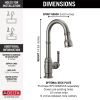 DELTA Broderick Single Handle Pull-Down Bar/Prep Faucet — Black Stainless