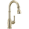 DELTA Broderick Single Handle Pull-Down Bar / Prep Faucet — Polished Nickel