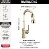 DELTA Broderick Single Handle Pull-Down Bar / Prep Faucet — Polished Nickel