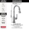 DELTA Broderick Single Handle Pull-Down Bar/Prep Faucet with Touch2O Technology — Arctic Stainless