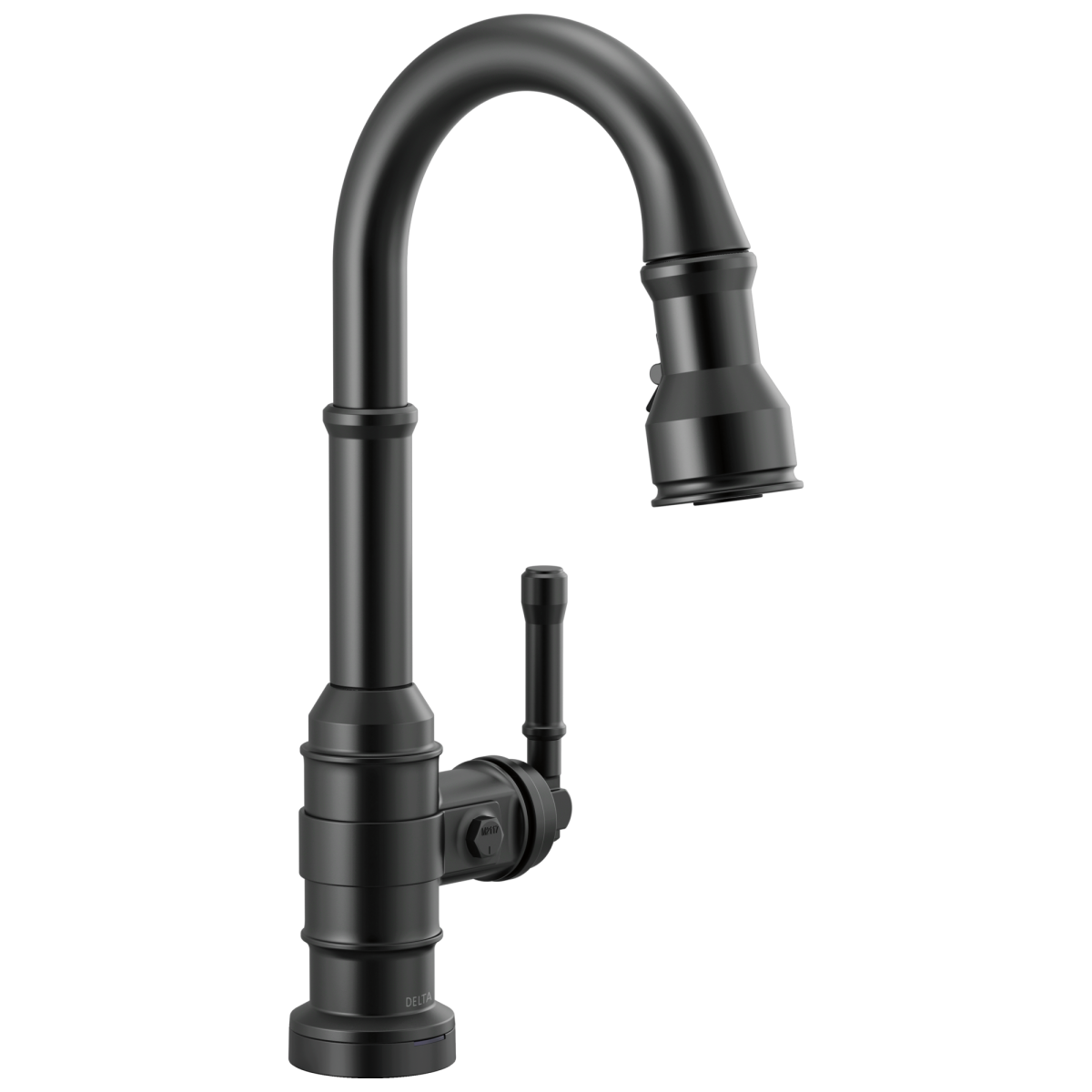 DELTA Broderick Single Handle Pull-Down Bar / Prep Faucet With Touch2O Technology — Matte Black