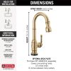 DELTA Broderick Single Handle Pull-Down Bar/Prep Faucet with Touch2O Technology — Champagne Bronze