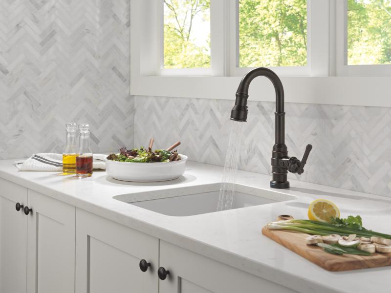 DELTA Broderick Touch2O Bar / Prep Faucet with Touchless Technology — Venetian Bronze
