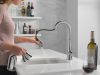 DELTA Monrovia Single Handle Pull-Down Bar/Prep Faucet — Lumicoat® Arctic Stainless
