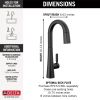 DELTA Monrovia Single Handle Pull-Down Bar/Prep Faucet — Matte Black