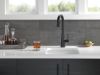 DELTA Monrovia Single Handle Pull-Down Bar/Prep Faucet — Matte Black