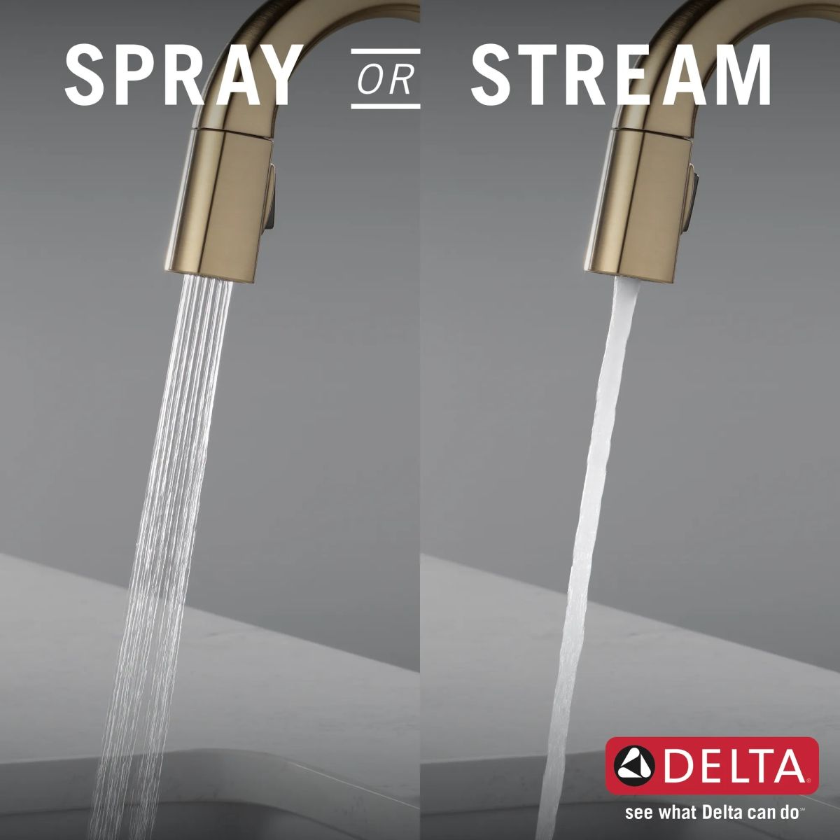 DELTA Monrovia Single Handle Pull-Down Bar/Prep Faucet — Lumicoat® Champagne Bronze