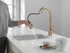 DELTA Monrovia Single Handle Pull-Down Bar/Prep Faucet — Lumicoat® Champagne Bronze