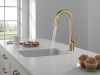 DELTA Monrovia Single Handle Pull-Down Bar/Prep Faucet — Lumicoat® Champagne Bronze