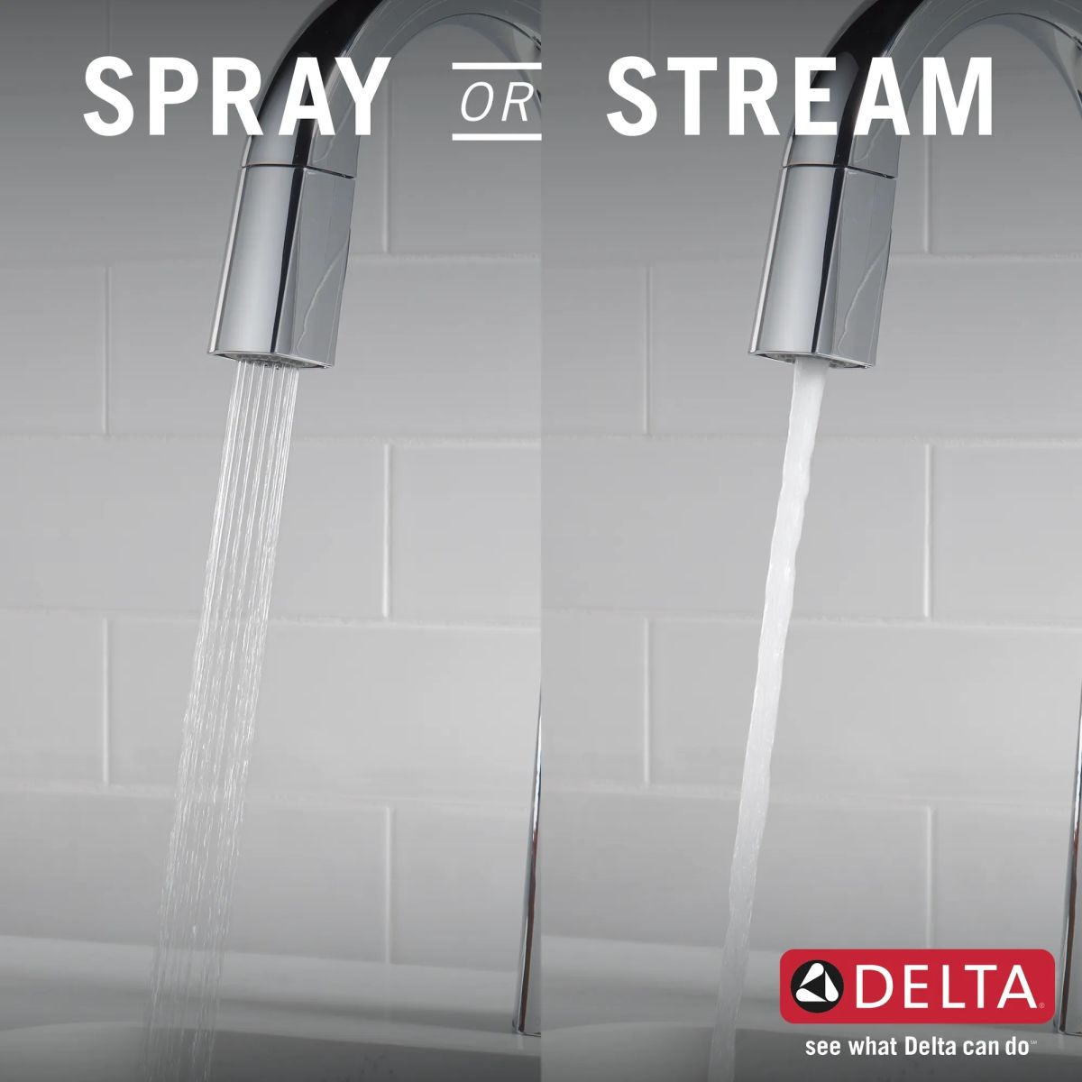 DELTA Monrovia Single Handle Pull-Down Bar/Prep Faucet — Lumicoat® Chrome