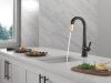 DELTA Monrovia Touch2O Bar / Prep Faucet with Touchless Technology — Matte Black / Champagne Bronze