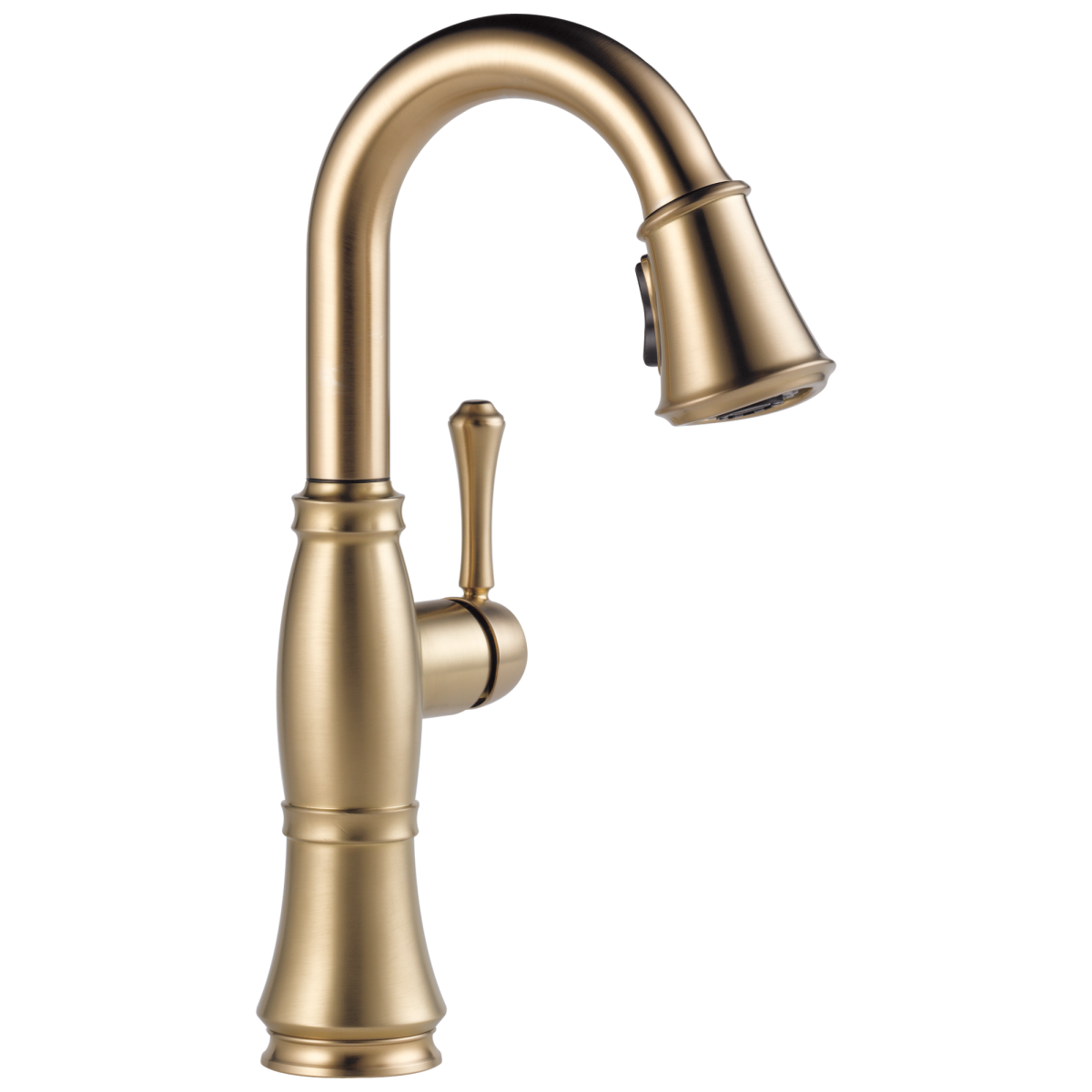 DELTA Cassidy Single Handle Pull-Down Bar/Prep Faucet — Lumicoat® Champagne Bronze