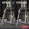 DELTA Cassidy Single Handle Pull-Down Bar/Prep Faucet — Lumicoat® Polished Nickel
