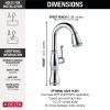 DELTA Cassidy Single Handle Pull-Down Bar/Prep Faucet — Lumicoat® Chrome