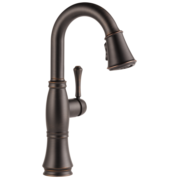 DELTA Cassidy Single Handle Pull-Down Bar / Prep Faucet — Venetian Bronze