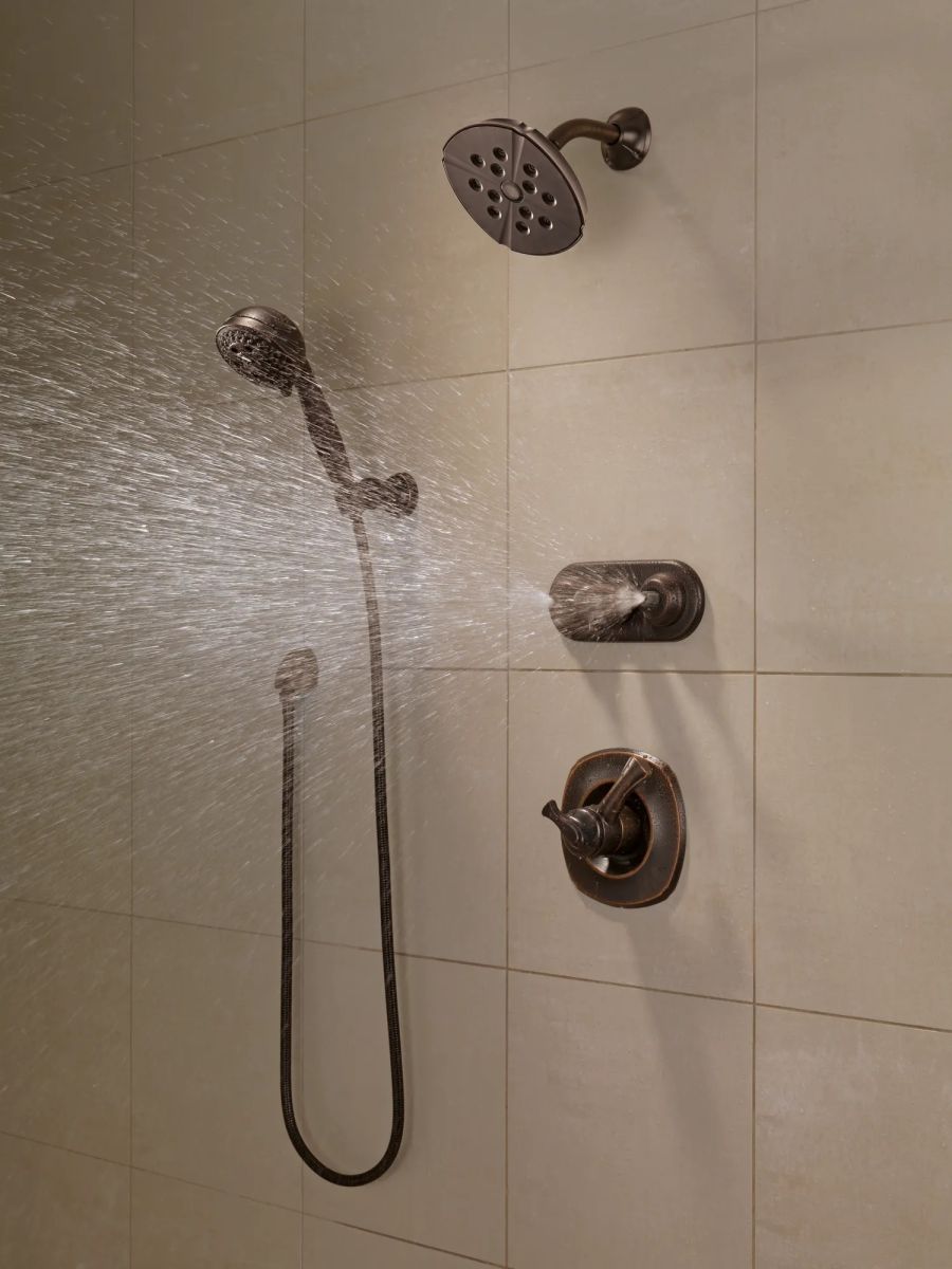 DELTA Universal Showering Components H2OKINETIC 5-Setting Adjustable Wall Mount Hand Shower — Venetian Bronze