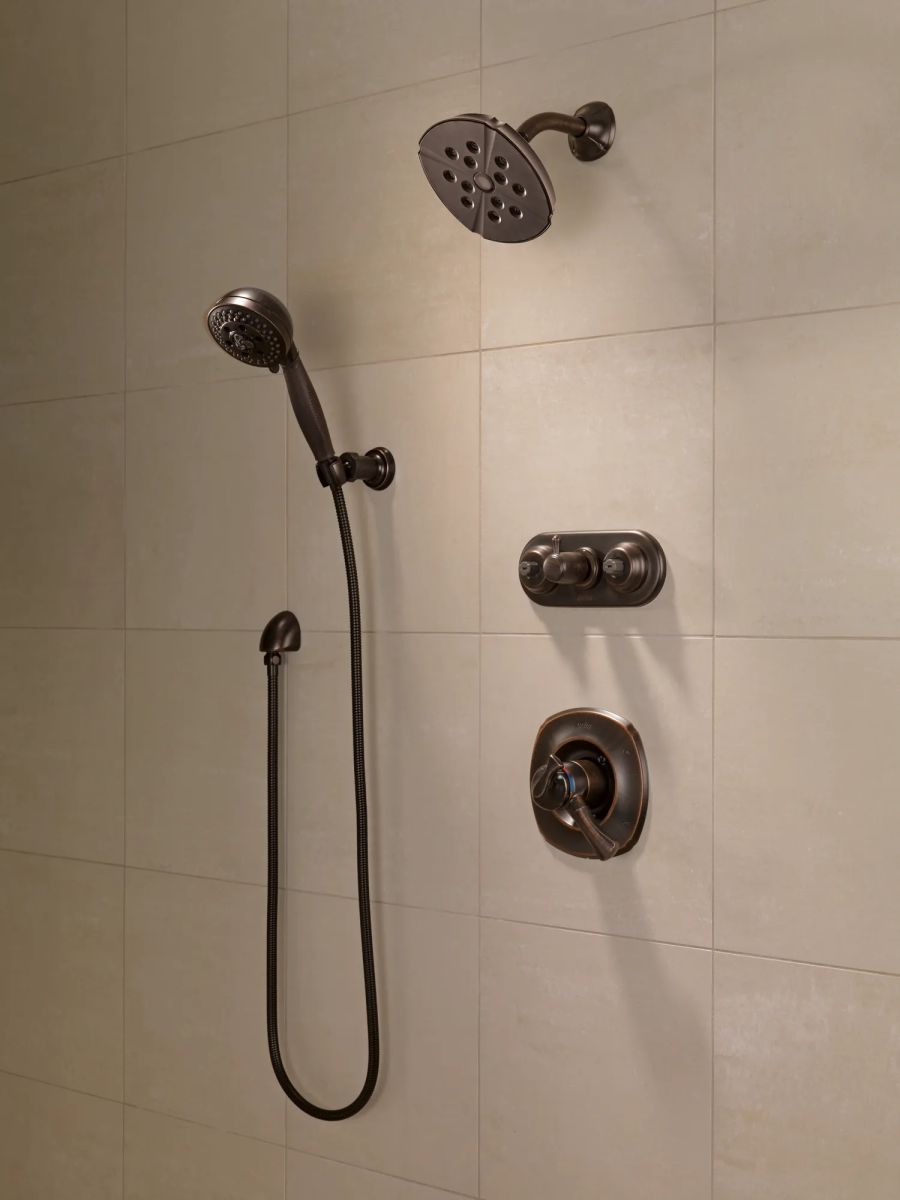DELTA Universal Showering Components H2OKINETIC 5-Setting Adjustable Wall Mount Hand Shower — Venetian Bronze