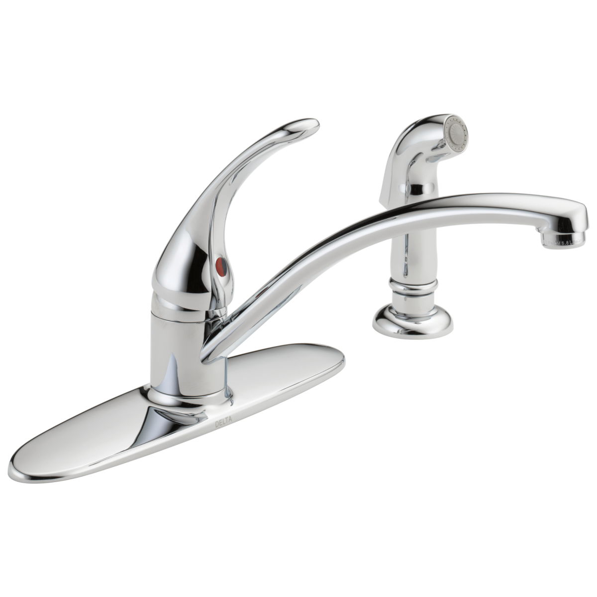 DELTA Foundations Single Handle Kitchen Faucet with Spray — Chrome