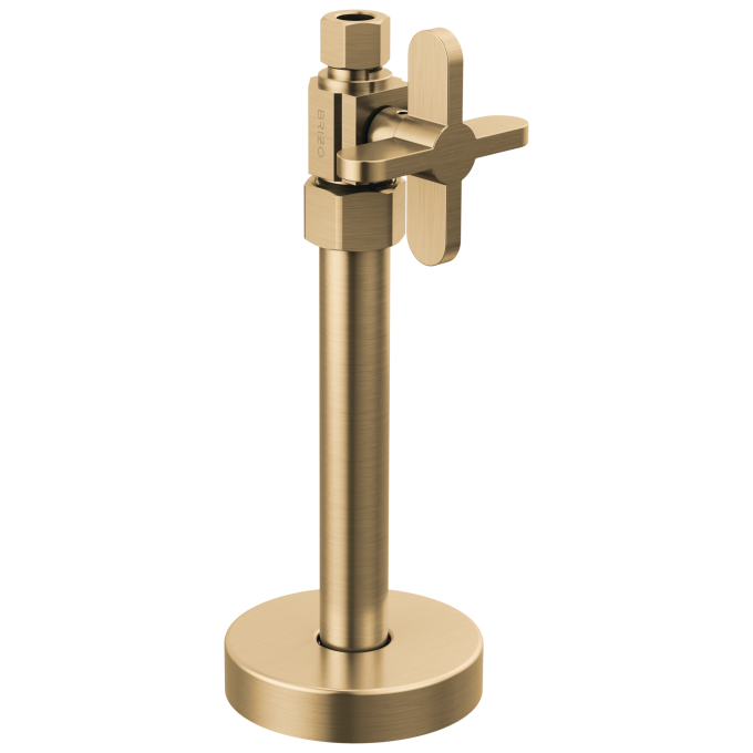 BRIZO Odin Straight Supply Stop Valve with Cross Handle — Luxe Gold