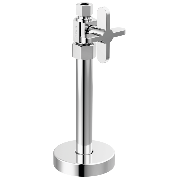 BRIZO Odin Straight Supply Stop Valve with Cross Handle — Chrome