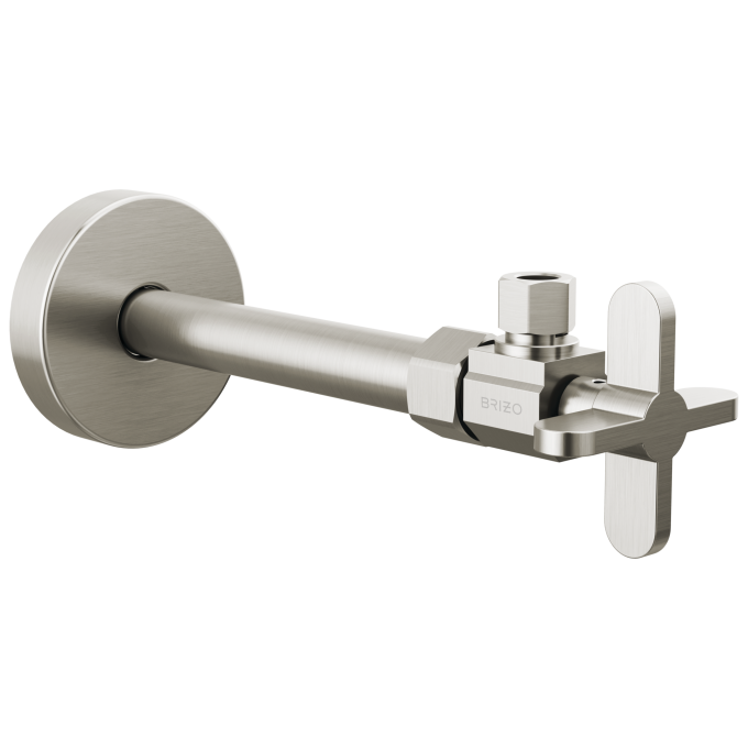 BRIZO Odin Angled Supply Stop Valve with Cross Handle — Brushed Nickel