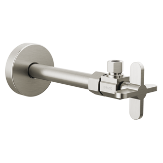 BRIZO Odin Angled Supply Stop Valve with Cross Handle — Brushed Nickel