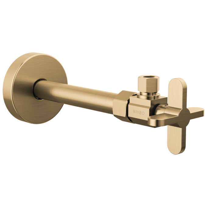 BRIZO Odin Angled Supply Stop Valve with Cross Handle — Luxe Gold