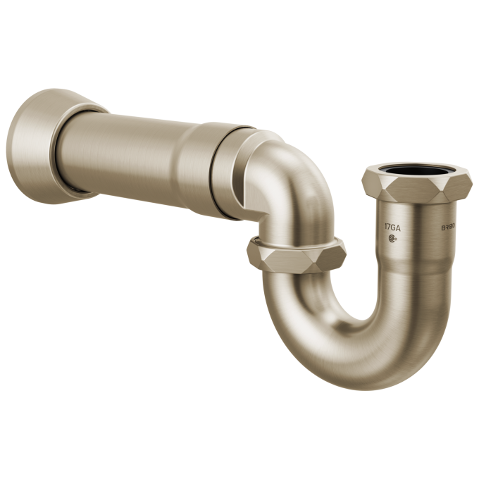 BRIZO 17-Gauge P-Trap with Flange — Brushed Nickel