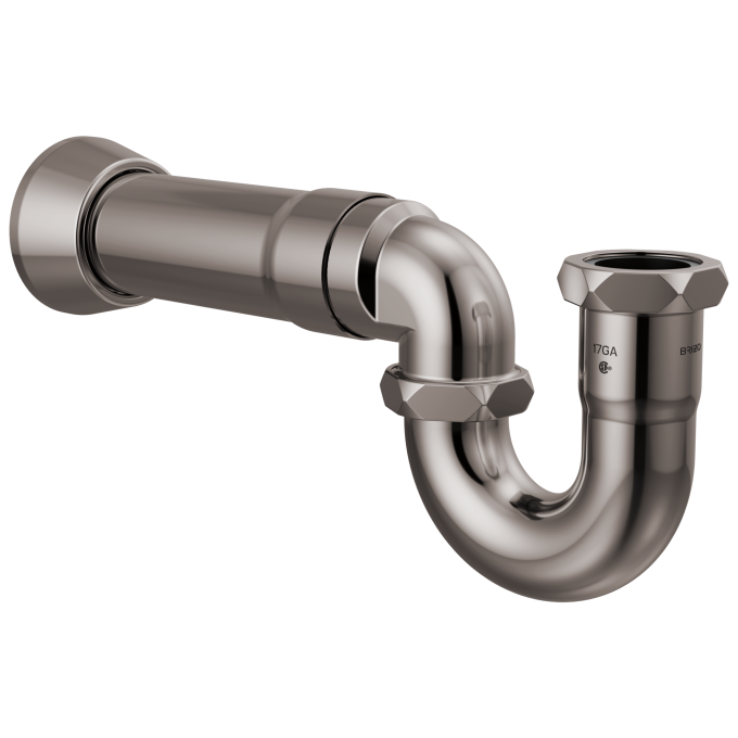 BRIZO 17-Gauge P-Trap with Flange — Brilliance Black Onyx