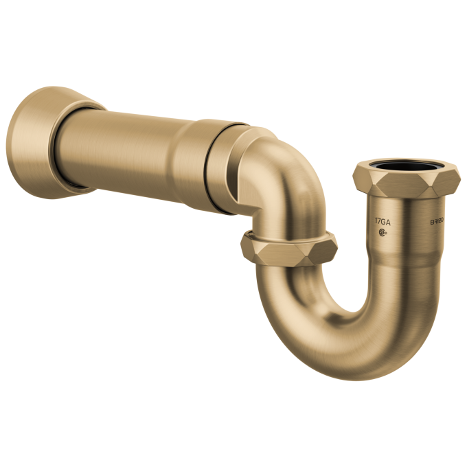 BRIZO 17-Gauge P-Trap with Flange — Luxe Gold