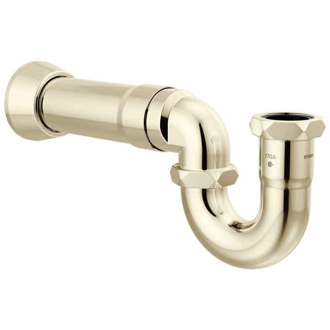BRIZO 17-Gauge P-Trap with Flange — Polished Nickel