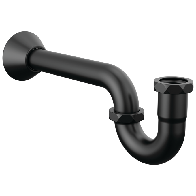 BRIZO 20-Gauge P-Trap with Flange — Matte Black