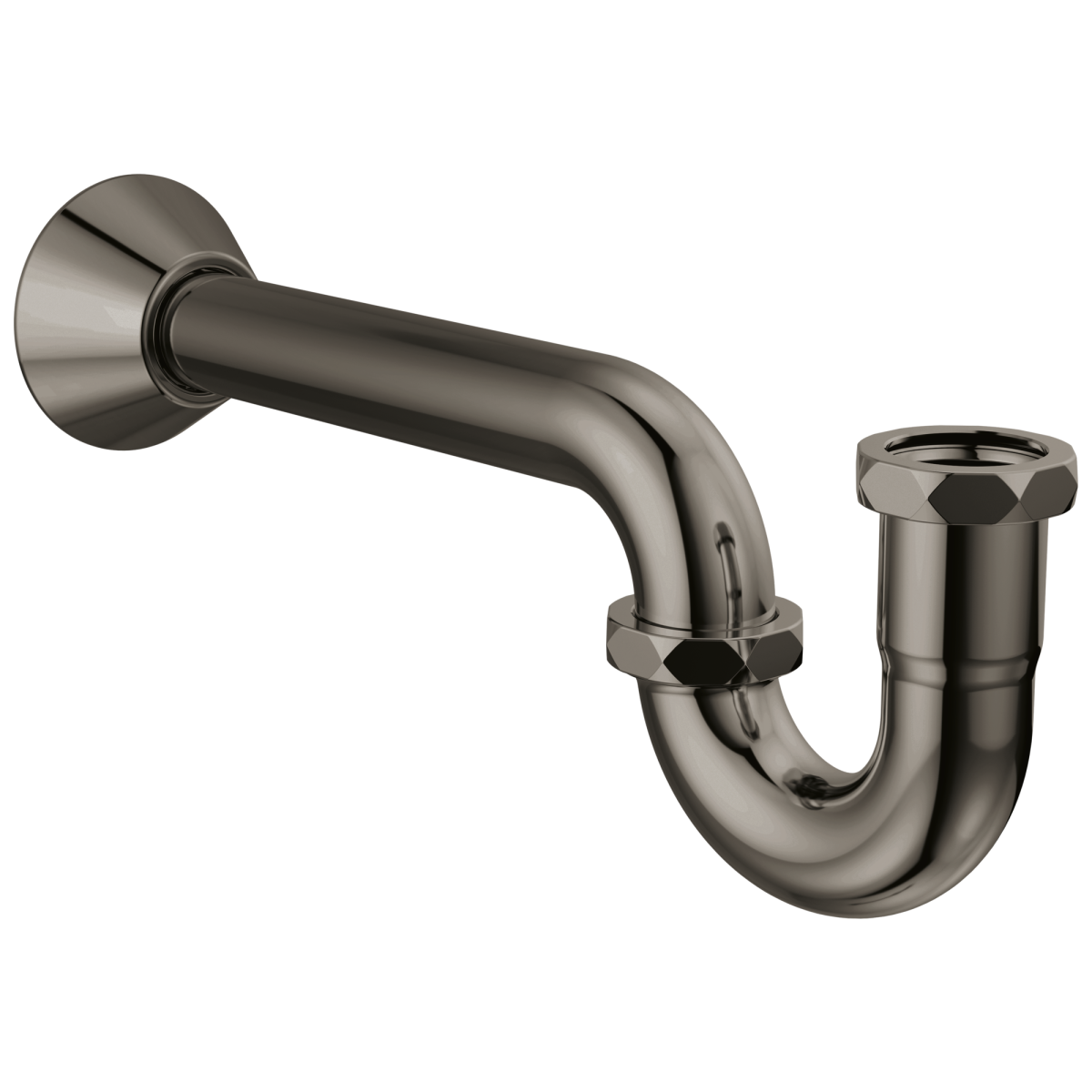 BRIZO 20-Gauge P-Trap with Flange — Brilliance Black Onyx