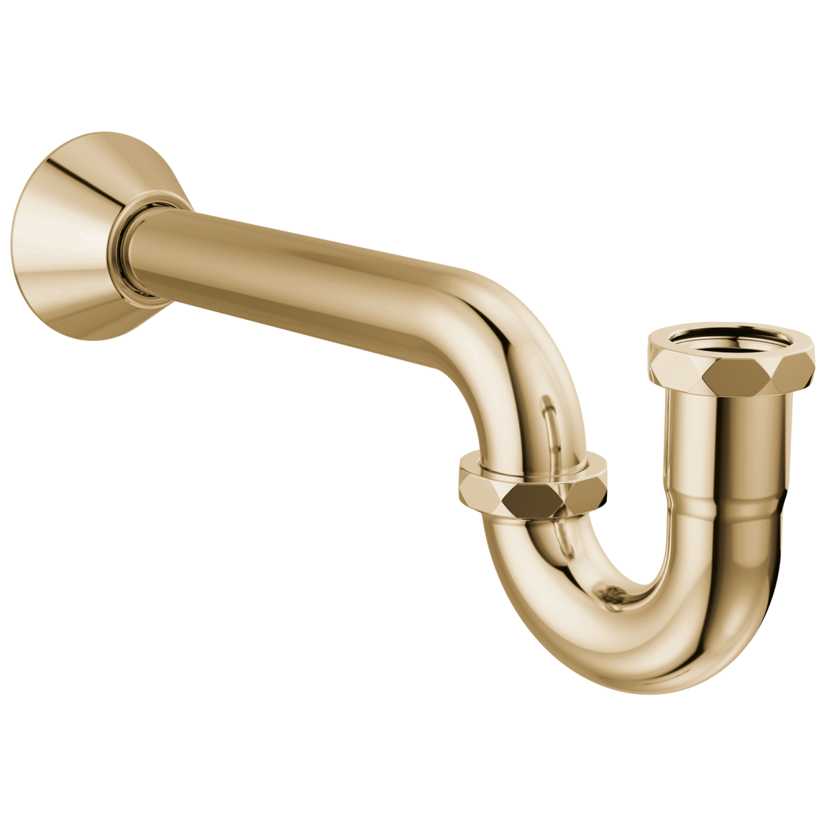 BRIZO 20-Gauge P-Trap with Flange — Polished Gold