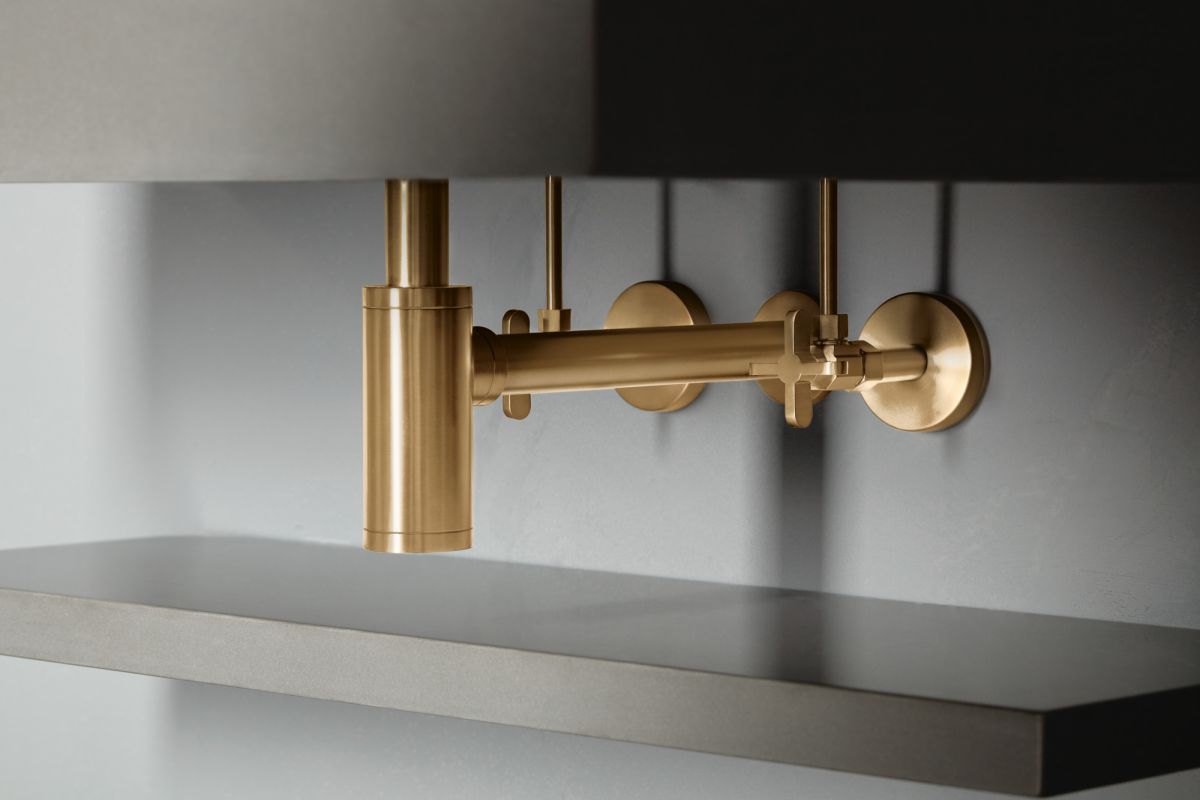 BRIZO Odin Angled Supply Stop Valve with Cross Handle — Luxe Gold