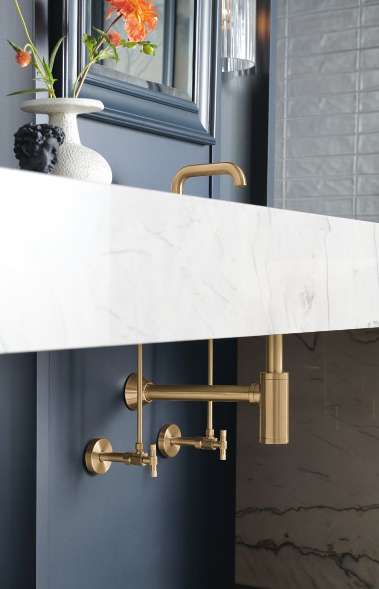 BRIZO Litze Angled Supply Stop Valve with Lever Handle — Luxe Gold
