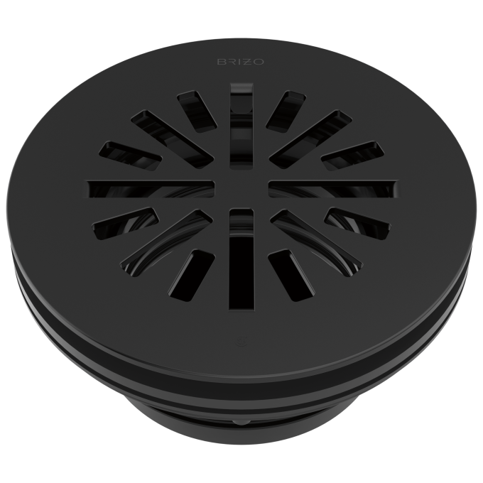 BRIZO 4" Prefab Round Shower Drain — Matte Black