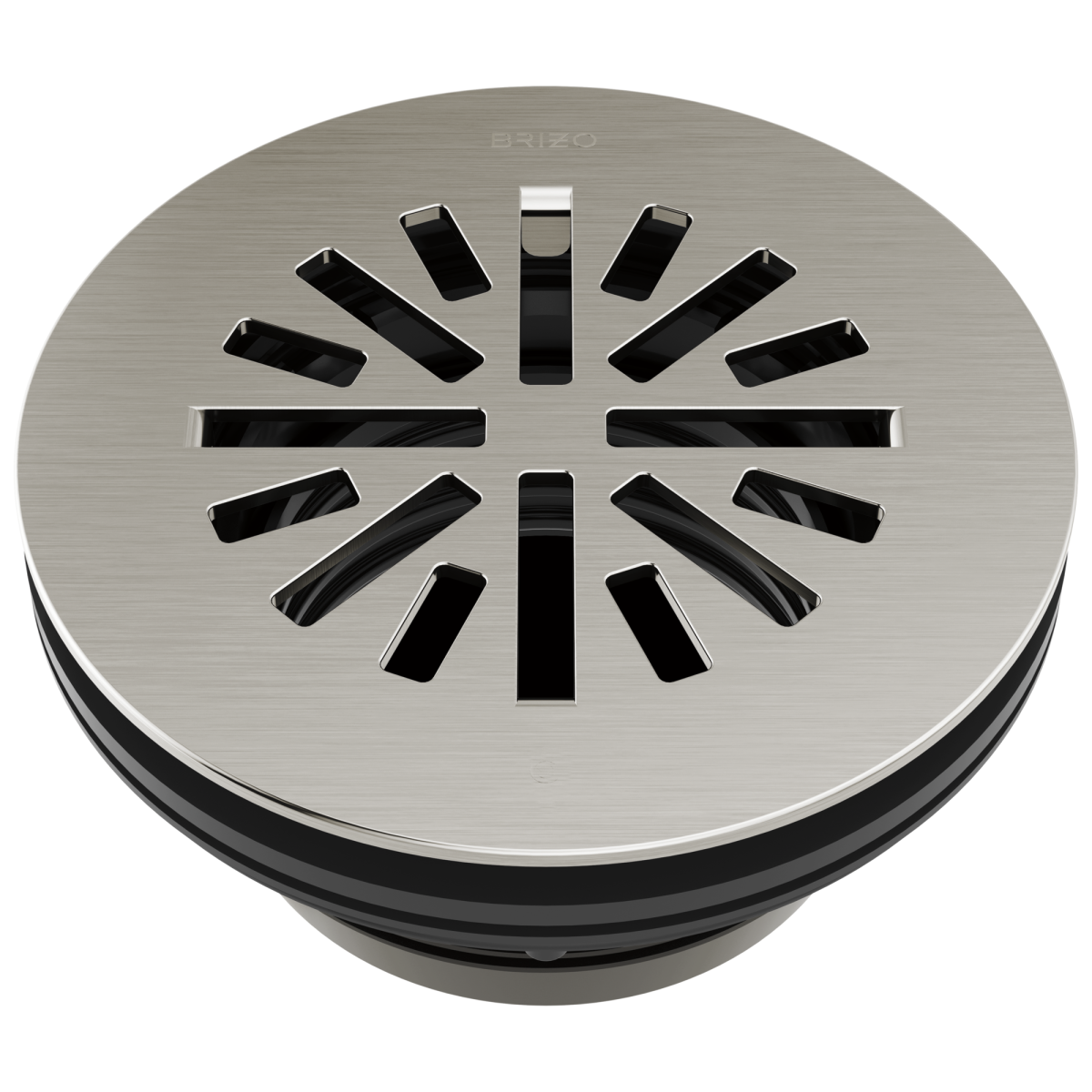 BRIZO 4" Prefab Round Shower Drain — Brushed Nickel