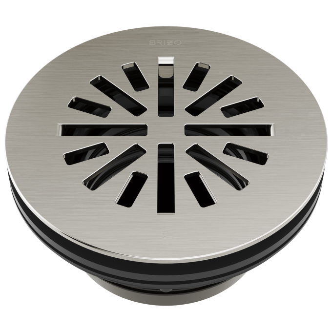 BRIZO 4" Prefab Round Shower Drain — Brushed Nickel