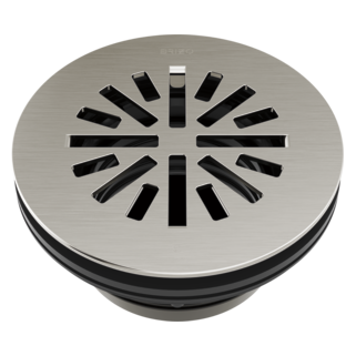 BRIZO 4" Prefab Round Shower Drain — Brushed Nickel