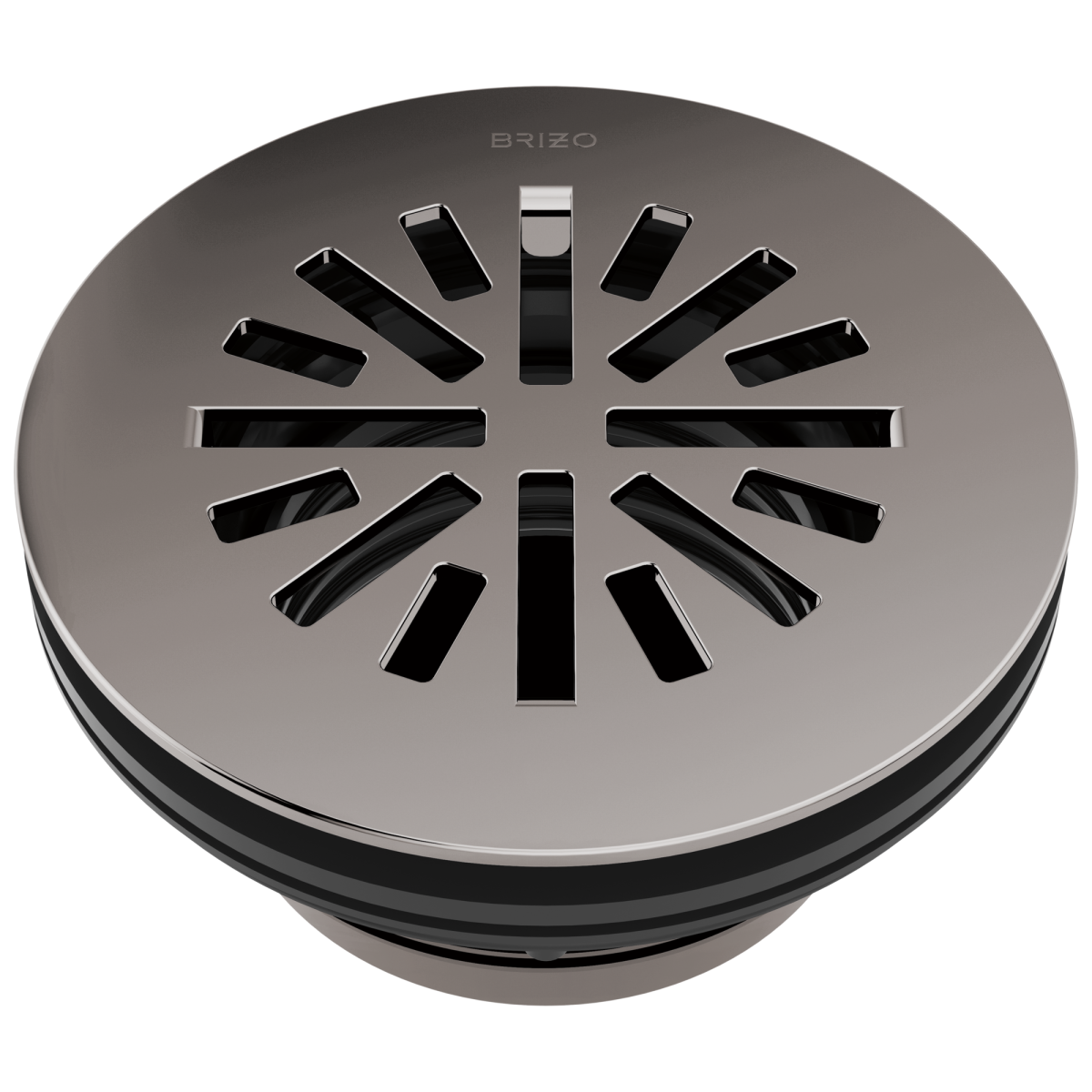 BRIZO 4" Prefab Round Shower Drain — Brilliance Black Onyx
