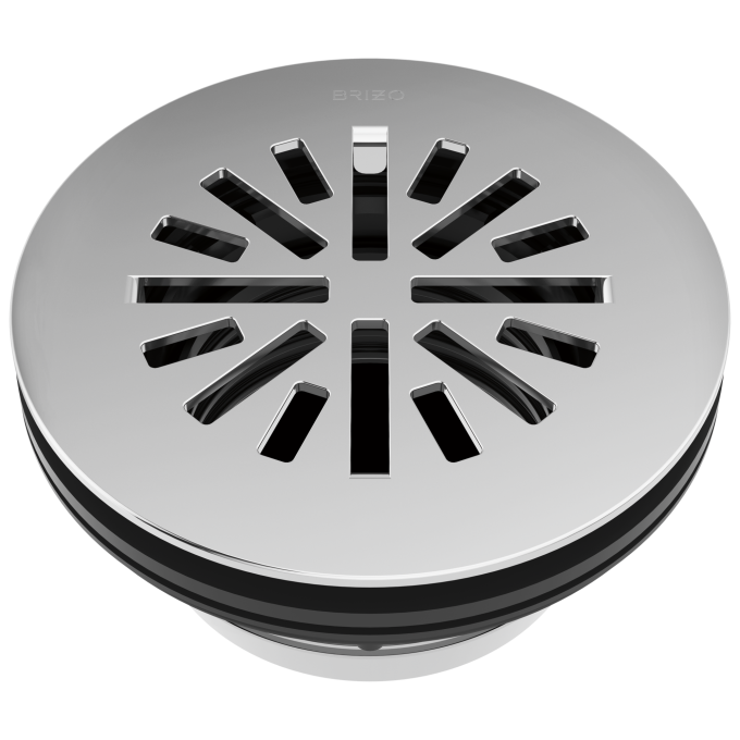 BRIZO 4" Prefab Round Shower Drain — Chrome