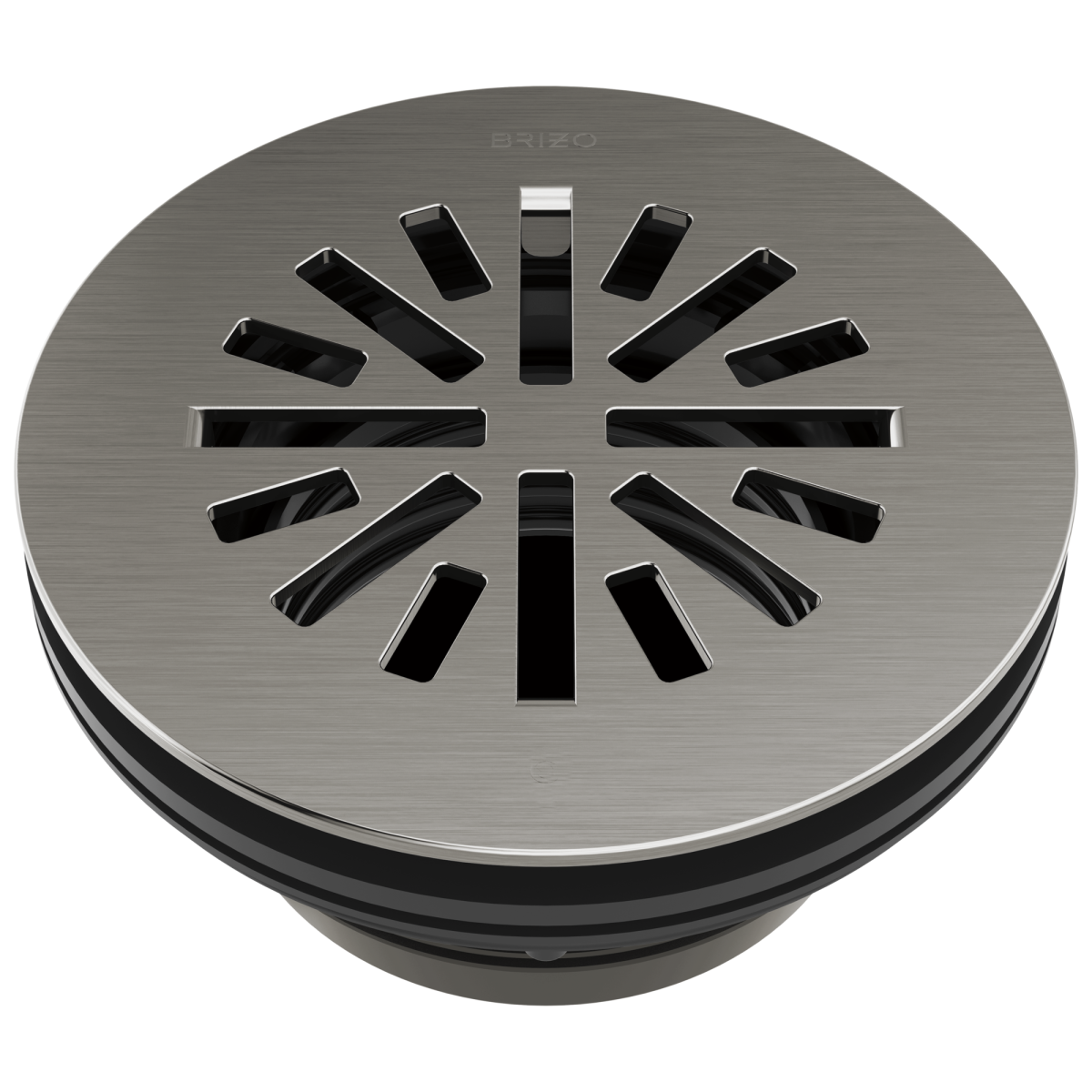 BRIZO 4" Prefab Round Shower Drain — Luxe Steel